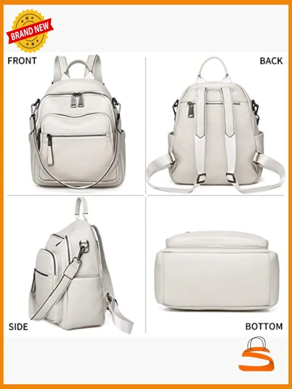 Genuine Leather Backpack Purse Women Real Soft Leather Travel Convertible